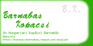 barnabas kopacsi business card